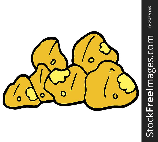 cartoon doodle gold clusters