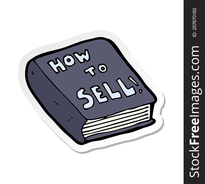 sticker of a cartoon how to sell book