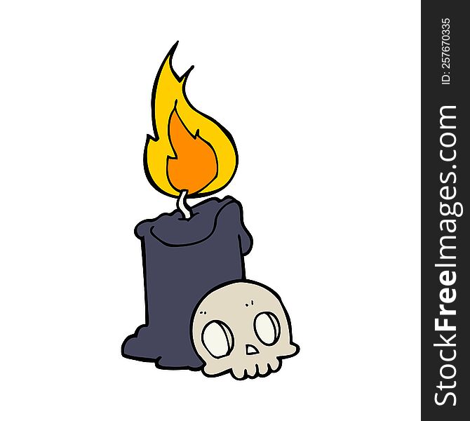 cartoon skull and candle