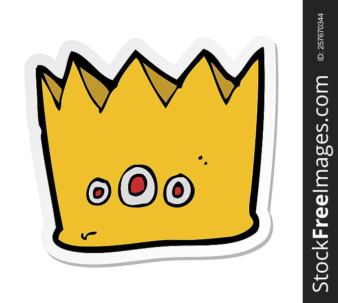 sticker of a cartoon crown