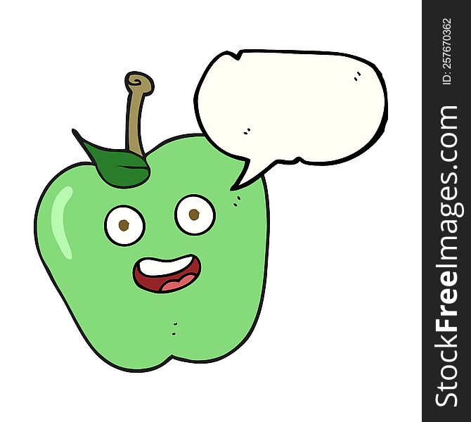 Speech Bubble Cartoon Apple