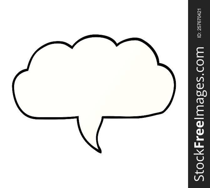 cartoon doodle cloud speech bubble