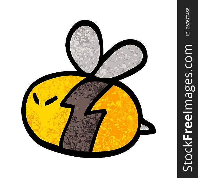 grunge textured illustration cartoon bee