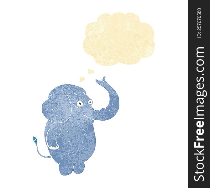 Cartoon Funny Elephant With Thought Bubble