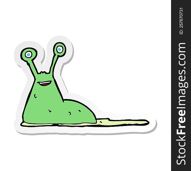 Sticker Of A Cartoon Slug