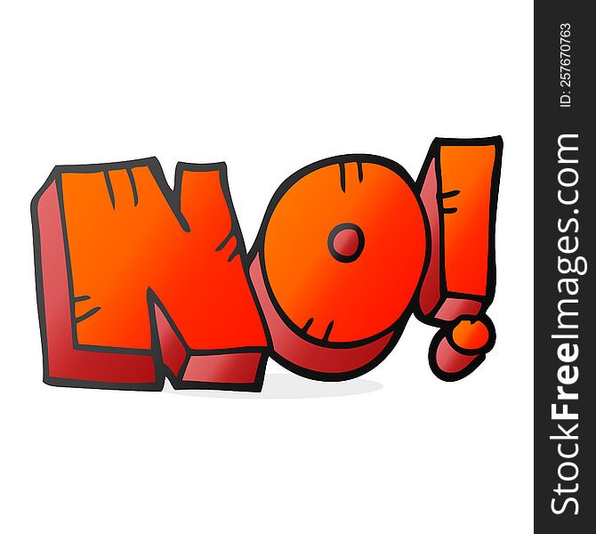 freehand drawn cartoon NO! shout