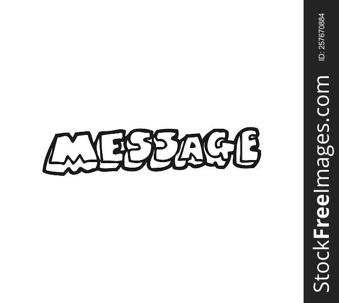 Black And White Cartoon Message Text