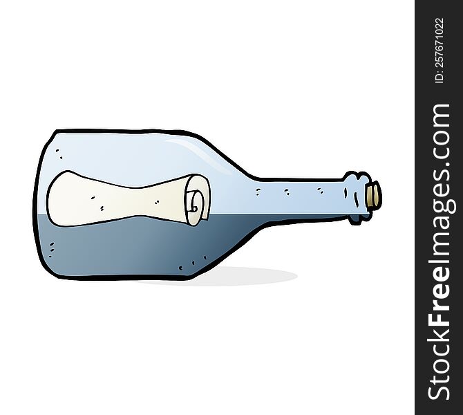 message in a bottle cartoon