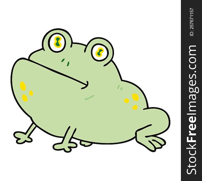 hand drawn quirky cartoon frog. hand drawn quirky cartoon frog