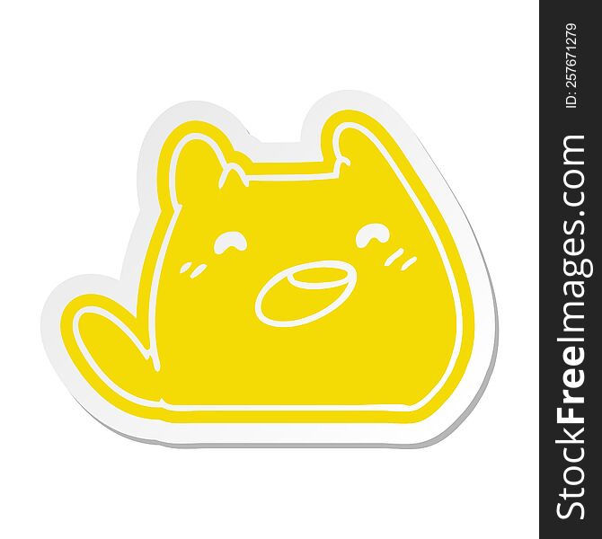 cartoon sticker of a kawaii cat