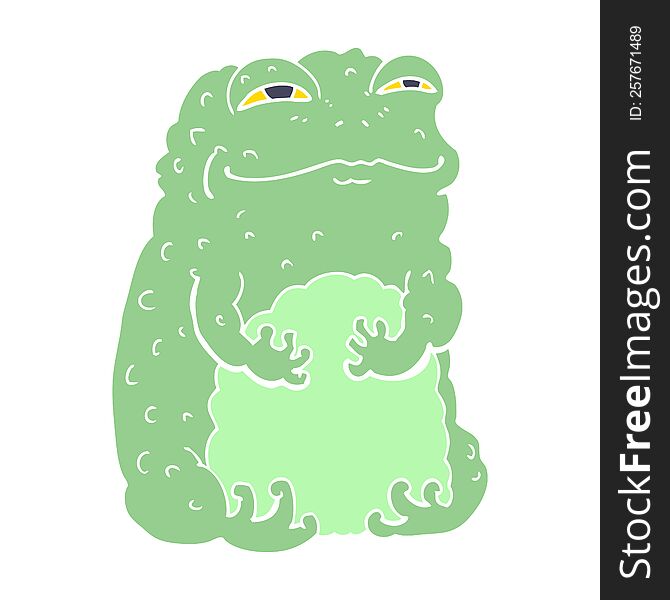 flat color style cartoon smug toad