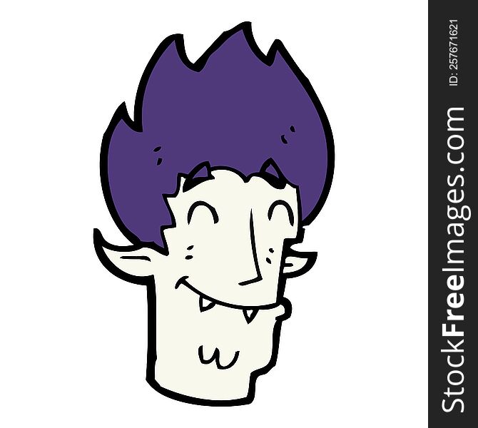 Cartoon Happy Vampire Head