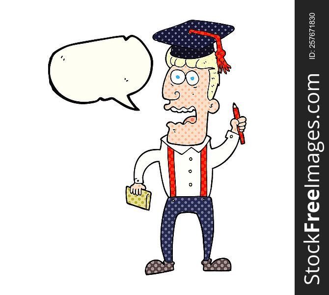 comic book speech bubble cartoon stressed student