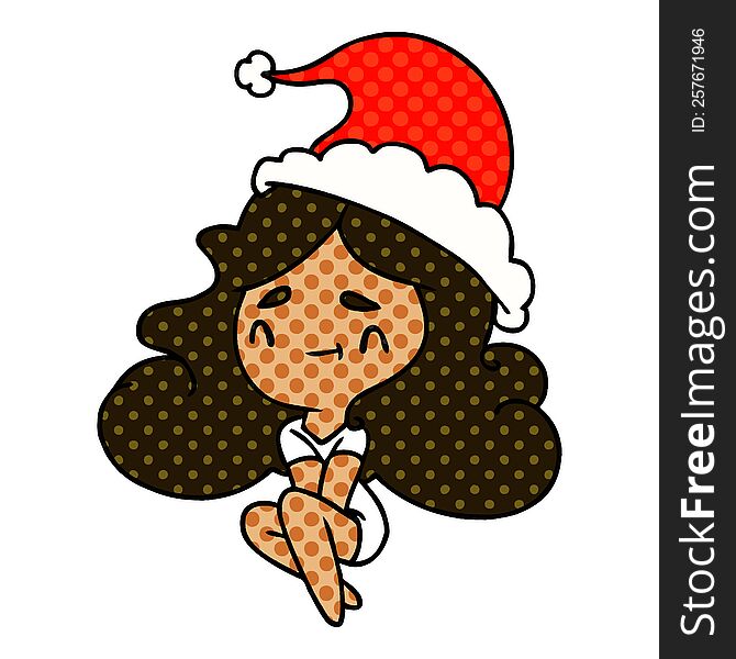 Christmas Cartoon Of Kawaii Girl