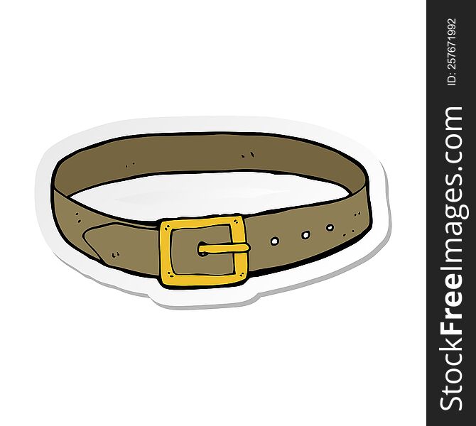 Sticker Of A Cartoon Leather Belt