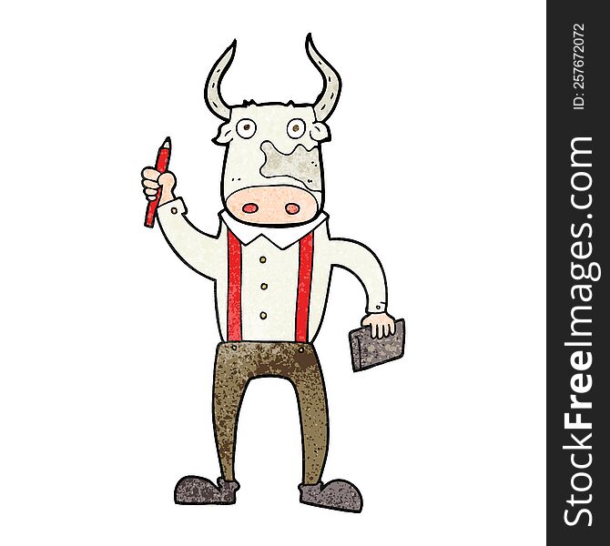 Textured Cartoon Bull Man