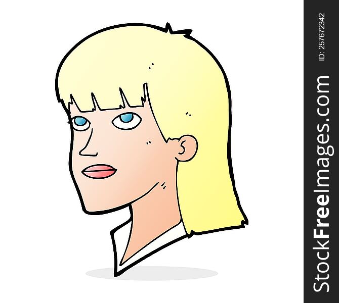 cartoon serious woman