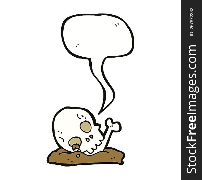 cartoon old bones with speech bubble