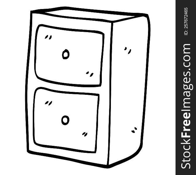 Line Drawing Cartoon Filing Cabinet