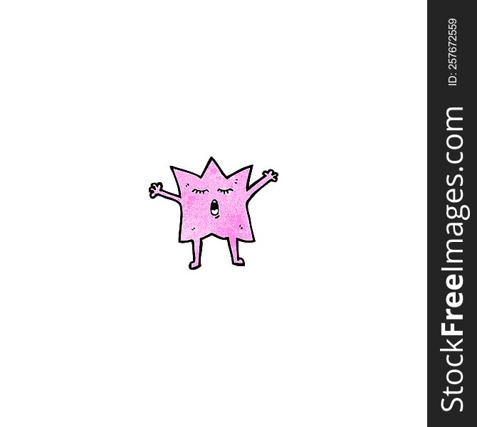 Pink Star Cartoon Character