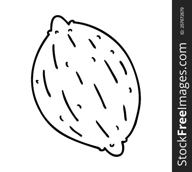 line drawing of a single walnut