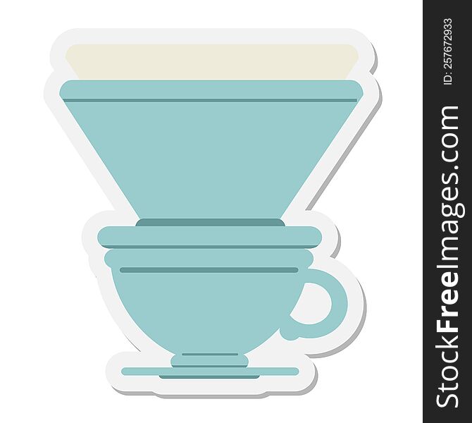 coffee cup with drip filter sticker