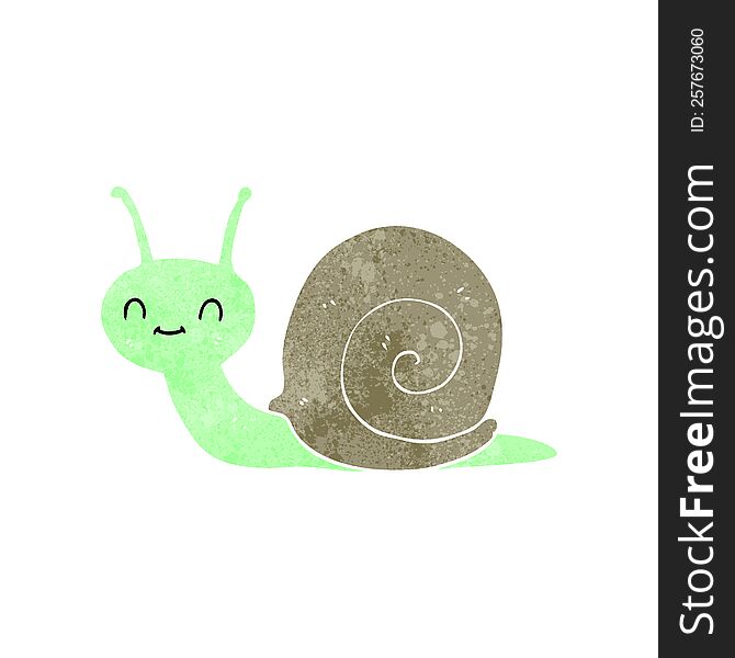 freehand retro cartoon cute snail