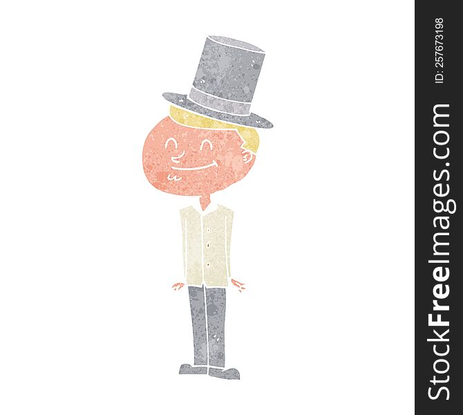 cartoon man wearing top hat