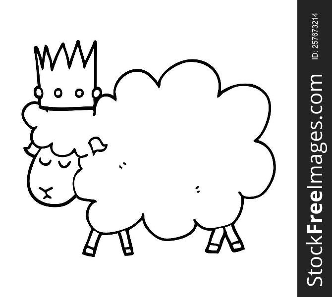 cartoon sheep wearing crown
