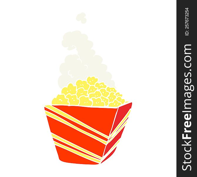 flat color illustration of fresh popcorn. flat color illustration of fresh popcorn