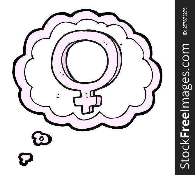 thought bubble cartoon female symbol