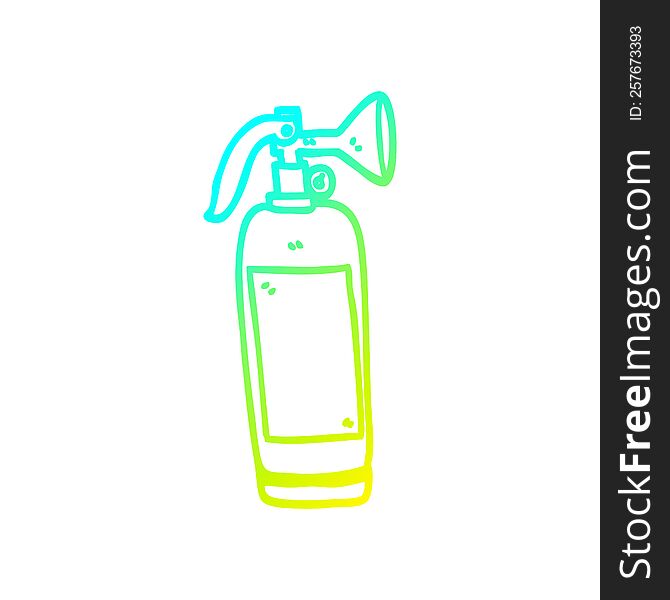 cold gradient line drawing cartoon fire extinguisher