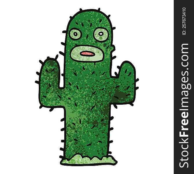 cartoon doodle cactus