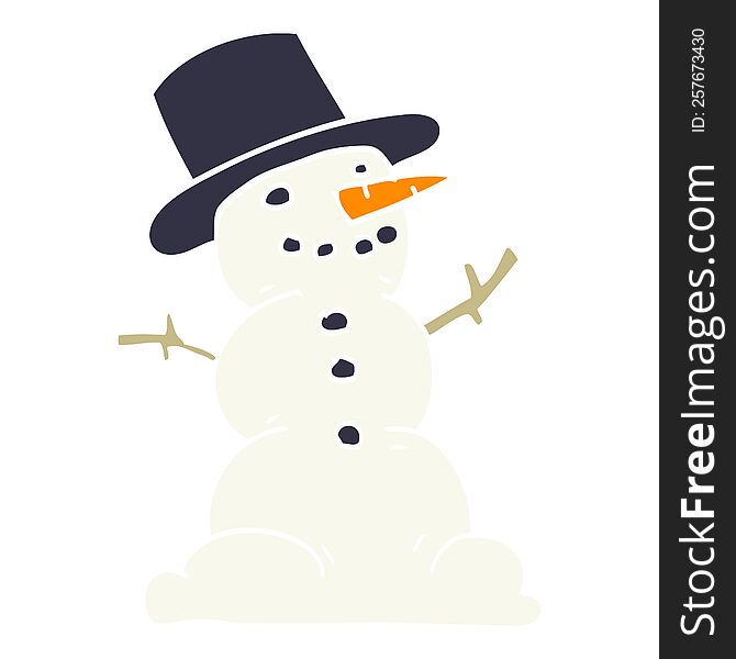 cartoon doodle traditional snowman