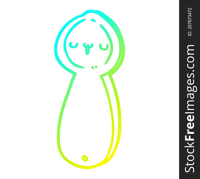 cold gradient line drawing of a cartoon spoon