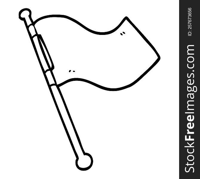 line drawing cartoon white flag waving