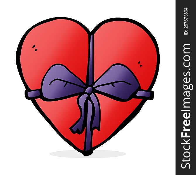 cartoon heart shaped present