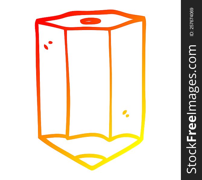 warm gradient line drawing of a cartoon colored pencil