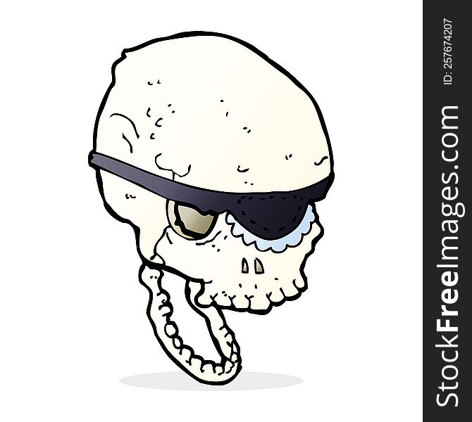 Cartoon Spooky Skull With Eye Patch