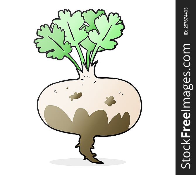 freehand drawn cartoon muddy turnip