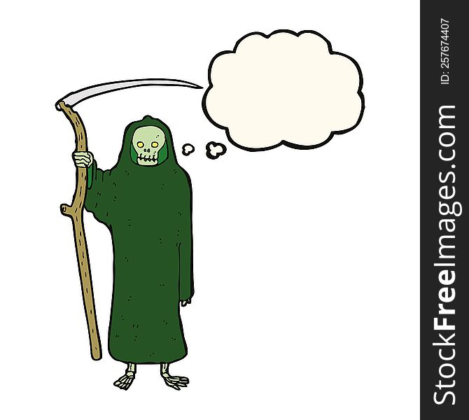 death cartoon with thought bubble