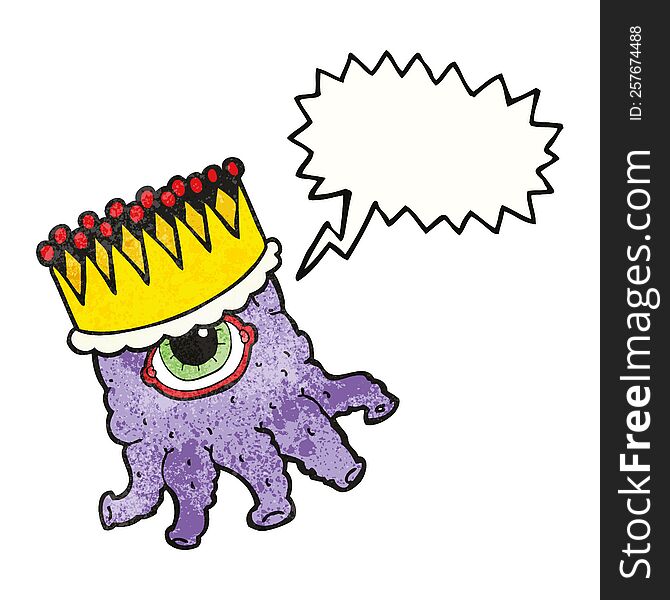 Texture Speech Bubble Cartoon Alien King