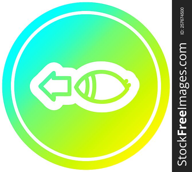 staring eye circular in cold gradient spectrum