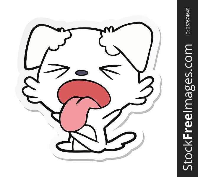 Sticker Of A Cartoon Dog Throwing Tantrum