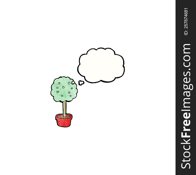 Tree With Thought Bubble Cartoon