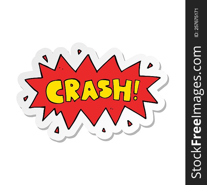 sticker of a cartoon comic book crash symbol