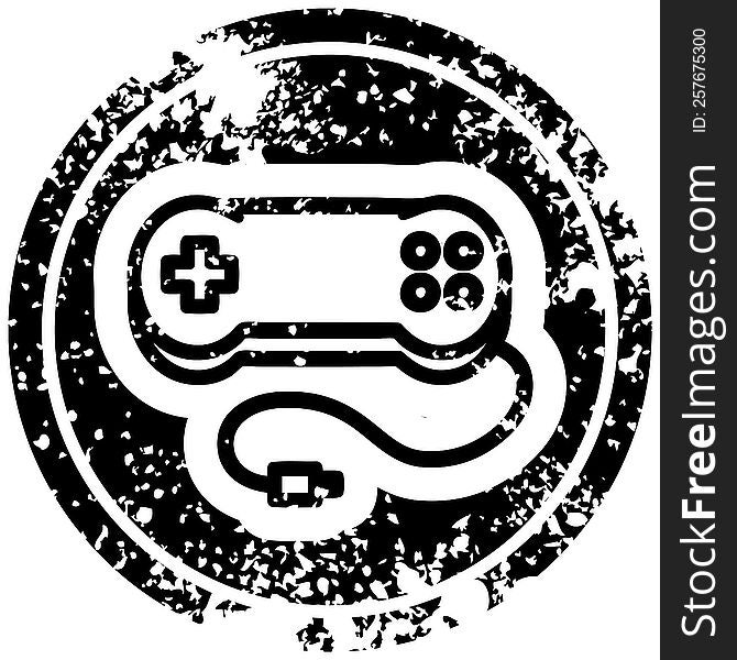 console game controller distressed icon symbol