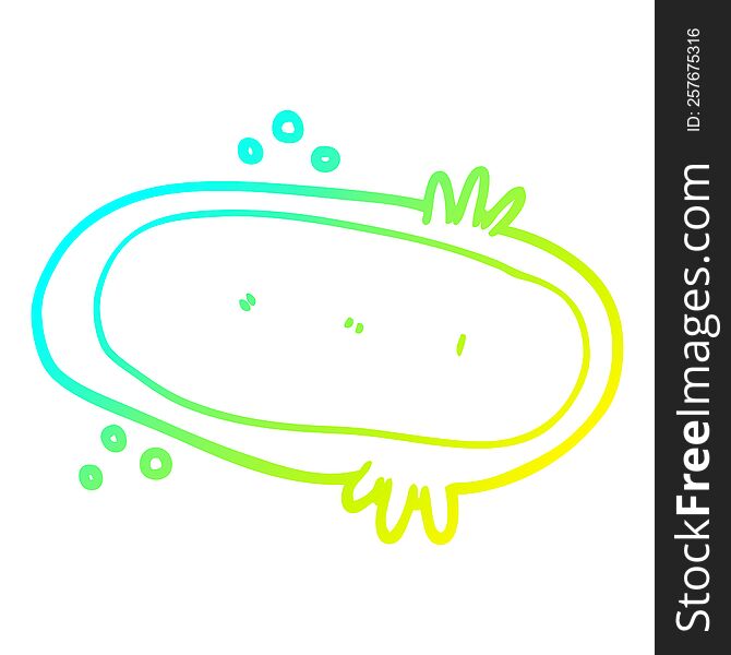 cold gradient line drawing of a cartoon amoeba