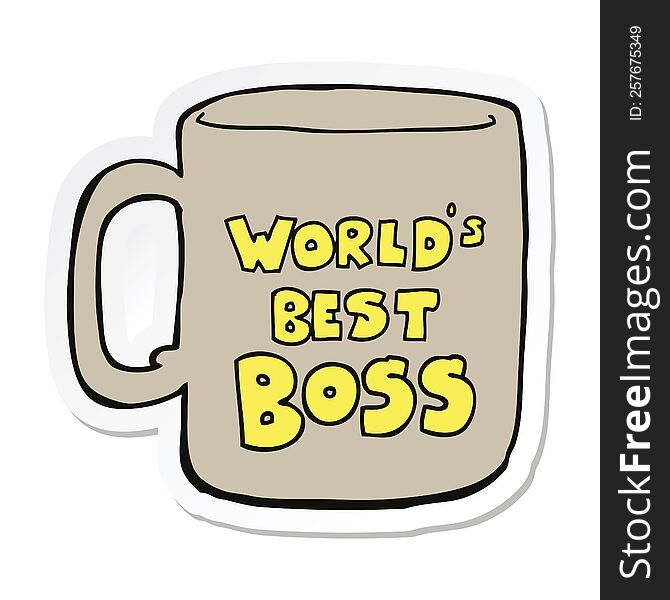 sticker of a worlds best boss mug