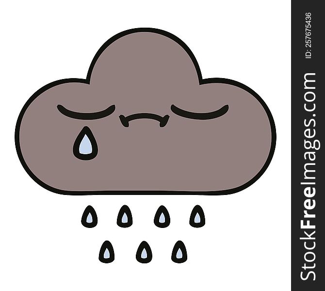 Cute Cartoon Storm Rain Cloud